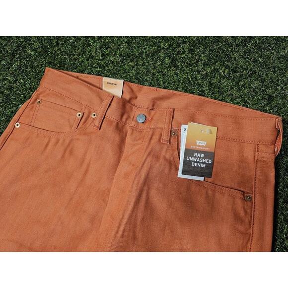 LEVI'S 501 Jeans NWT Button Fly Shrink to Fit Pink Coral Straight Mens 34 x 30 - Picture 5 of 9